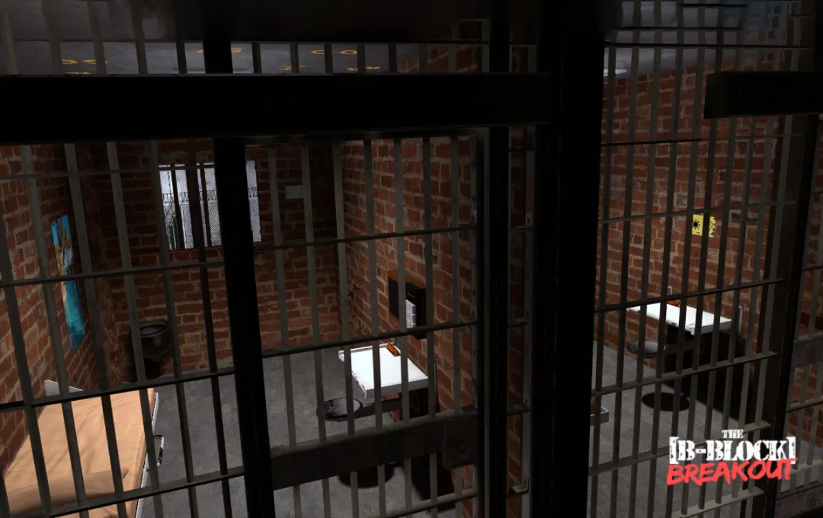 Gefängniszellen in The B-Block Breakout bei der VEX VR Arena
