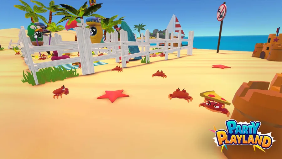 Krabby Invasion Minispiel in Party Playland bei der VEX VR Arena